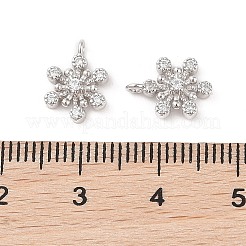 925 серебряная подвеска в виде снежинки с родиевым покрытием и прозрачным фианитом паве&nbsp;STER-O006-03P
