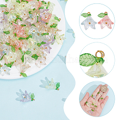 80шт 8-х цветный акриловый кулон&nbsp;PALLOY-AR00016