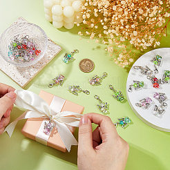 36 шт. 6 цвета сердце ангел сплав эмаль подвеска украшение&nbsp;HJEW-FH00125