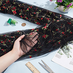 Кружевная ткань из полиэстера с цветочным узором&nbsp;DIY-WH0888-492D