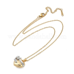 Латунные ожерелья с подвеской в виде сердца в виде банта&nbsp;LS-NJEW-K280-06G-01