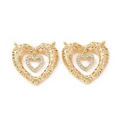 Подвески из латуни с микропаве из кубического циркония 2 петля&nbsp;ZIRC-P106-29G