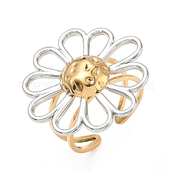 Регулируемые манжеты из нержавеющей стали 304 с открытыми кольцами для женщин&nbsp;RJEW-B158-01GP