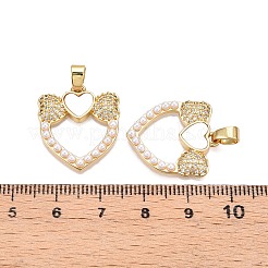 Латунные микропаве прозрачные подвески с фианитом&nbsp;KK-N254-201G