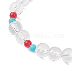 Браслеты из круглых бусин с синтетическим кварцем&nbsp;BJEW-JB12191