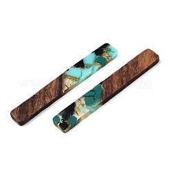 Большие подвески из прозрачной смолы и орехового дерева&nbsp;RESI-TAC0017-42D