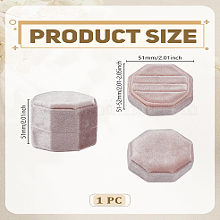 1 шт. 3-секционные восьмиугольные бархатные коробки для хранения колец&nbsp;CON-LP0001-89A