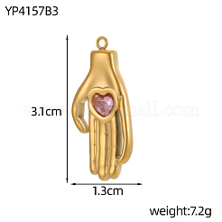Подвески из нержавеющей стали 304 с паве из кубического циркония&nbsp;STAS-OY012-26G
