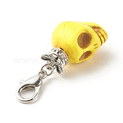 Подвеска из синтетического говлита с черепом&nbsp;X1-HJEW-JM00620