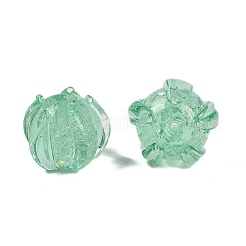 Ручной золотой фольги стеклянные бусины Lampwork&nbsp;FOIL-K003-03E