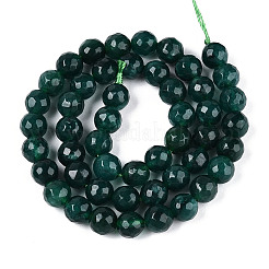 Окрашенные природные белый нефрит бисер пряди&nbsp;G-T139-8mm-60-19