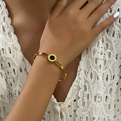 Плоский круглый браслет из натуральной ракушки&nbsp;LS-SR1208-1