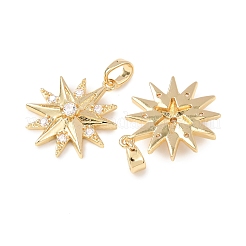 Латунные микропаве прозрачные подвески с фианитом&nbsp;KK-D223-03G