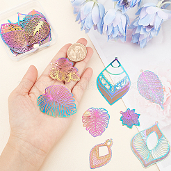 24 шт. 12 стиля ионного покрытия (IP) 201 нержавеющая сталь филигранные большие подвески&nbsp;STAS-DC0005-75