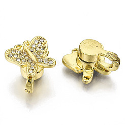 Магнитные застежки из латуни с микропейвом и прозрачным кубическим цирконием&nbsp;KK-N232-141G-NF