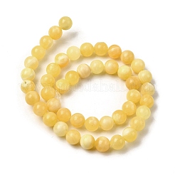 Нити бусин из натурального желтого нефрита&nbsp;X-G-A274-A01-8mm