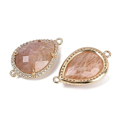 Натуральный солнечный камень ограненные каплевидные звенья&nbsp;G-B126-03G-03