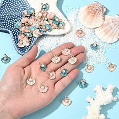 Подвески из эмали из цинкового сплава&nbsp;ENAM-YW0006-11LG-01