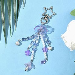 Подвесные украшения из цветочного стекла и пластика&nbsp;HJEW-JM03435