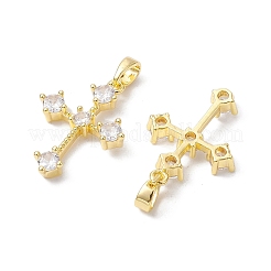 Латунные микропаве прозрачные подвески с фианитом&nbsp;KK-K360-18G