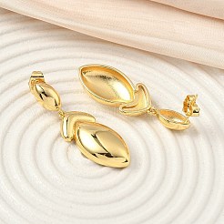 Серьги-гвоздики из латуни с конским глазом&nbsp;EJEW-F389-06G