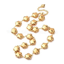 Ожерелья из цветочной цепочки из нержавеющей стали 304 для женщин&nbsp;NJEW-G178-11G