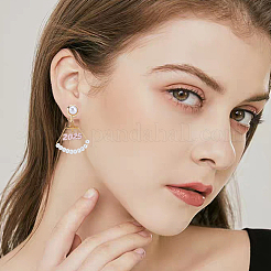 10 шт. полукруглая латунная фурнитура для ушей&nbsp;KK-BBC0022-47