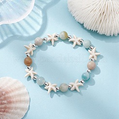 Эластичный браслет из бусин из смешанных натуральных и синтетических драгоценных камней&nbsp;BJEW-JB09516-02