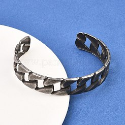 Браслеты-манжеты из хирургической нержавеющей стали 316 с цепочкой-панцирем&nbsp;BJEW-C125-08AS