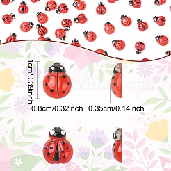 100 шт. 2 стиля кабошонов из смолы в виде божьей коровки&nbsp;MRMJ-YW0001-079