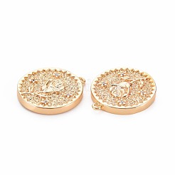 Латунные микропаве прозрачные подвески с фианитом&nbsp;KK-S364-125