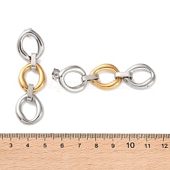 Двухцветные овальные серьги-гвоздики из нержавеющей стали 304&nbsp;EJEW-P326-01G