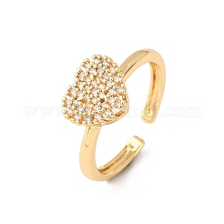 Регулируемые латунные кольца-манжеты с микропаве из кубического циркония для женщин&nbsp;RJEW-B139-01G