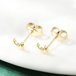Серьги-гвоздики в форме луны из нержавеющей стали 304&nbsp;EJEW-K268-35G
