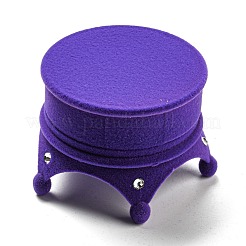 Флокированные пластиковые коробочки для колец с короной&nbsp;CON-B008-01C