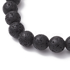 Круглые бусины из натуральной лавы&nbsp;BJEW-JB11829