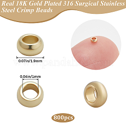 800 шт. 316 хирургическая нержавеющая сталь рондель обжимные бусины&nbsp;STAS-BBC0008-70