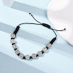 Женский плетеный браслет из нейлоновой веревки&nbsp;BJEW-Z156-03AS-02