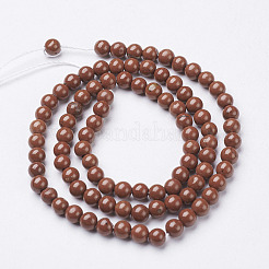 Натуральный красный яшма круглые бусины прядей&nbsp;X-GSR4mmC011