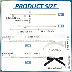 4 шт. 4 стиля ошейников для домашних животных из искусственного жемчуга и стразов&nbsp;AJEW-FG0008-03