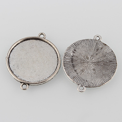 Сеттинги разъем сплава кабошон тибетском стиле&nbsp;TIBE-M022-14AS