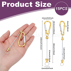 15шт сплав с карабинами для скалолазания&nbsp;AJEW-UN0002-10