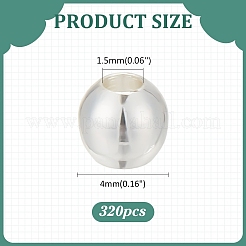 320 шт. латунные цельные круглые бусины&nbsp;KK-ME0002-69