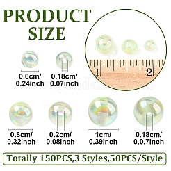 150шт 3 стиля прозрачные акриловые бусины&nbsp;MACR-YW0003-96C