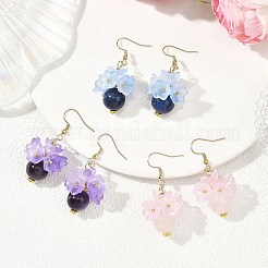 Серьги-подвески из натурального лазурита&nbsp;EJEW-JE06694