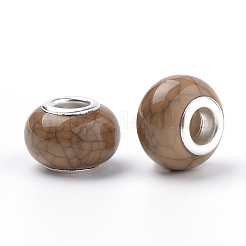 Европейские бусины из искусственной бирюзы из смолы&nbsp;OPDL-Q132-06