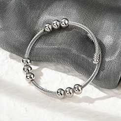 Браслеты-манжеты из нержавеющей стали 304 для женщин&nbsp;BJEW-Z087-11P