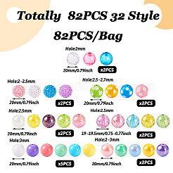 82 шт. 32 акриловые бусины в смешанном стиле&nbsp;MACR-TA0001-23