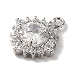 Латунные микропаве прозрачные подвески с фианитом&nbsp;KK-S391-01P