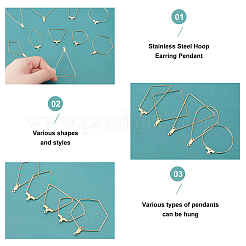 40 шт. 10 подвески из нержавеющей стали 304 в разных стилях&nbsp;STAS-UN0030-28